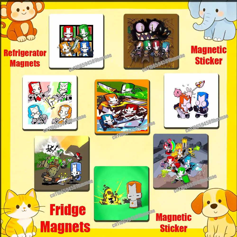 

For C-Castle Crashers Fridge Freezer Refrigerator Magnets Metal Cabinet Magnetic Sticker Cover Home