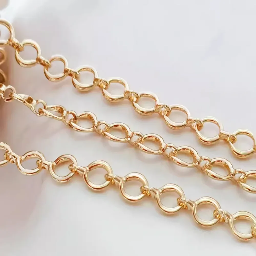 

New 14K Gold-plated Large O Hook Detachable Irregular Round Thick Chain Handcrafted DIY Accessory