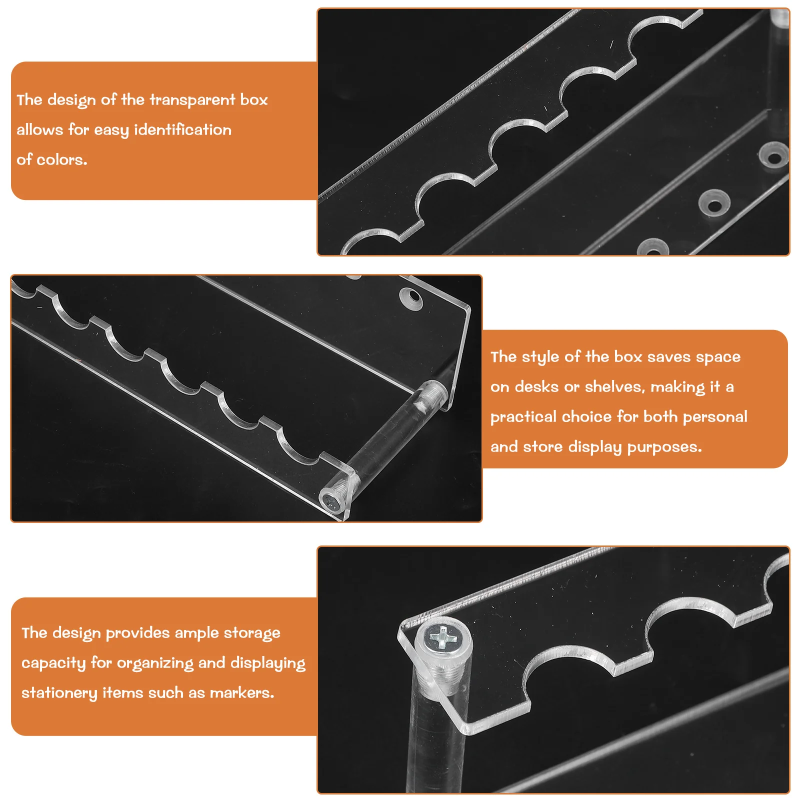 

1Set Acrylic Pen Display Stand Multi Slot Organizer for Pencils Makeup Brush Holder Desktop Storage Rack Pen Display Stand