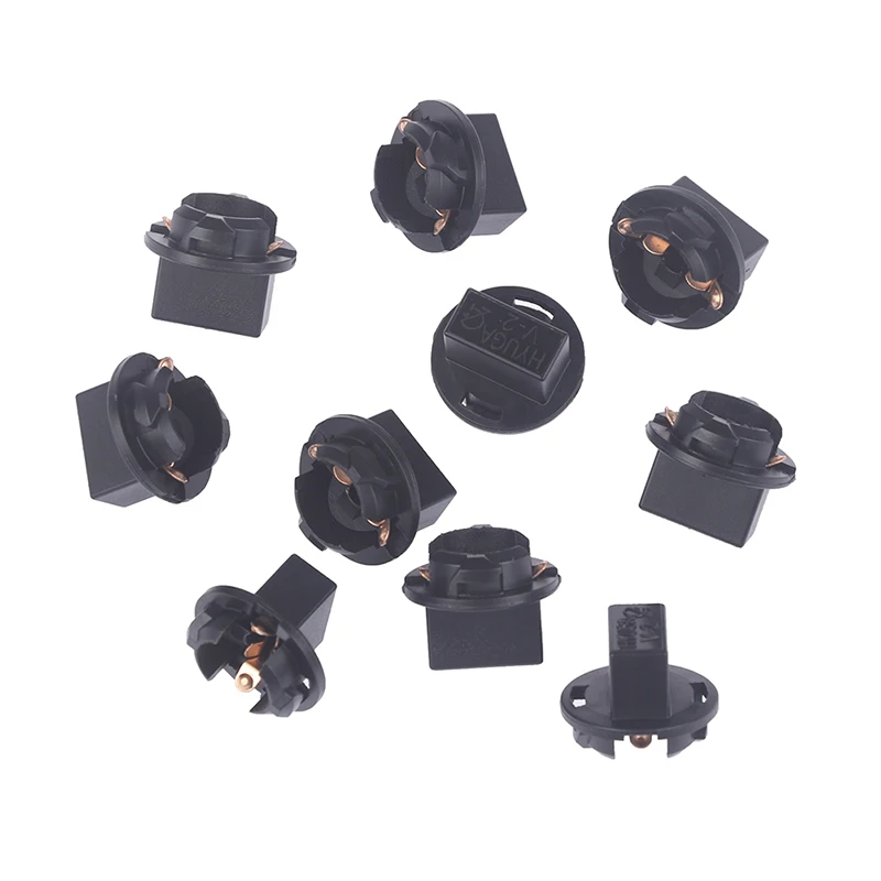 10 Stuks Zwart Plastic T10 Auto Licht Socket Twist Lock Wedge Instrument Panel Dash Gloeilamp Base Holder 10.7Mm