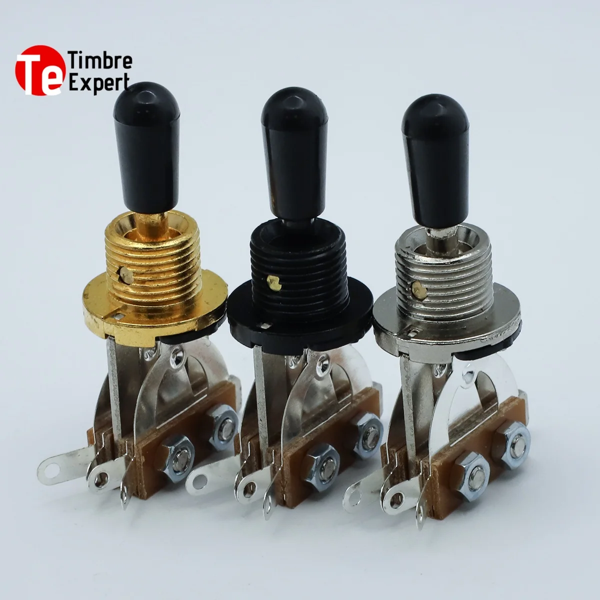

3 Way Guitar Toggle Switch Pickup Selector Black Metal with Black Plastic Tip Easy To Control