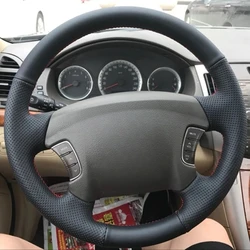 Customized Car Steering Wheel Cover For Hyundai Grandeur SONATA 2006-2010 Hand-stit Leather Non-slip Car Interior Accessories