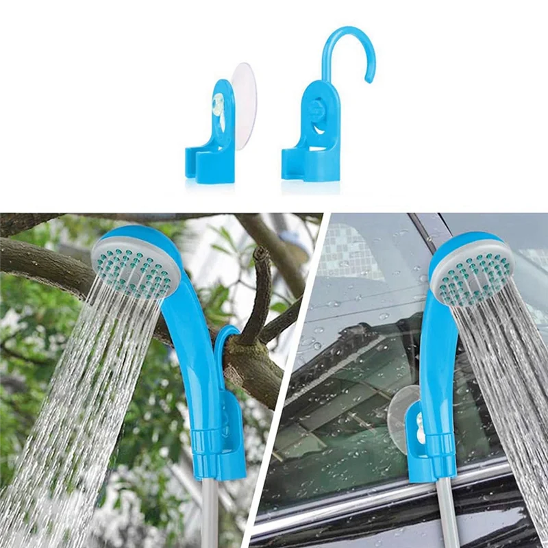 

Portable Camping Shower Rechargeable Shower Head Outdoor Camping Equipment Outdoor Car Charging Shower Blue