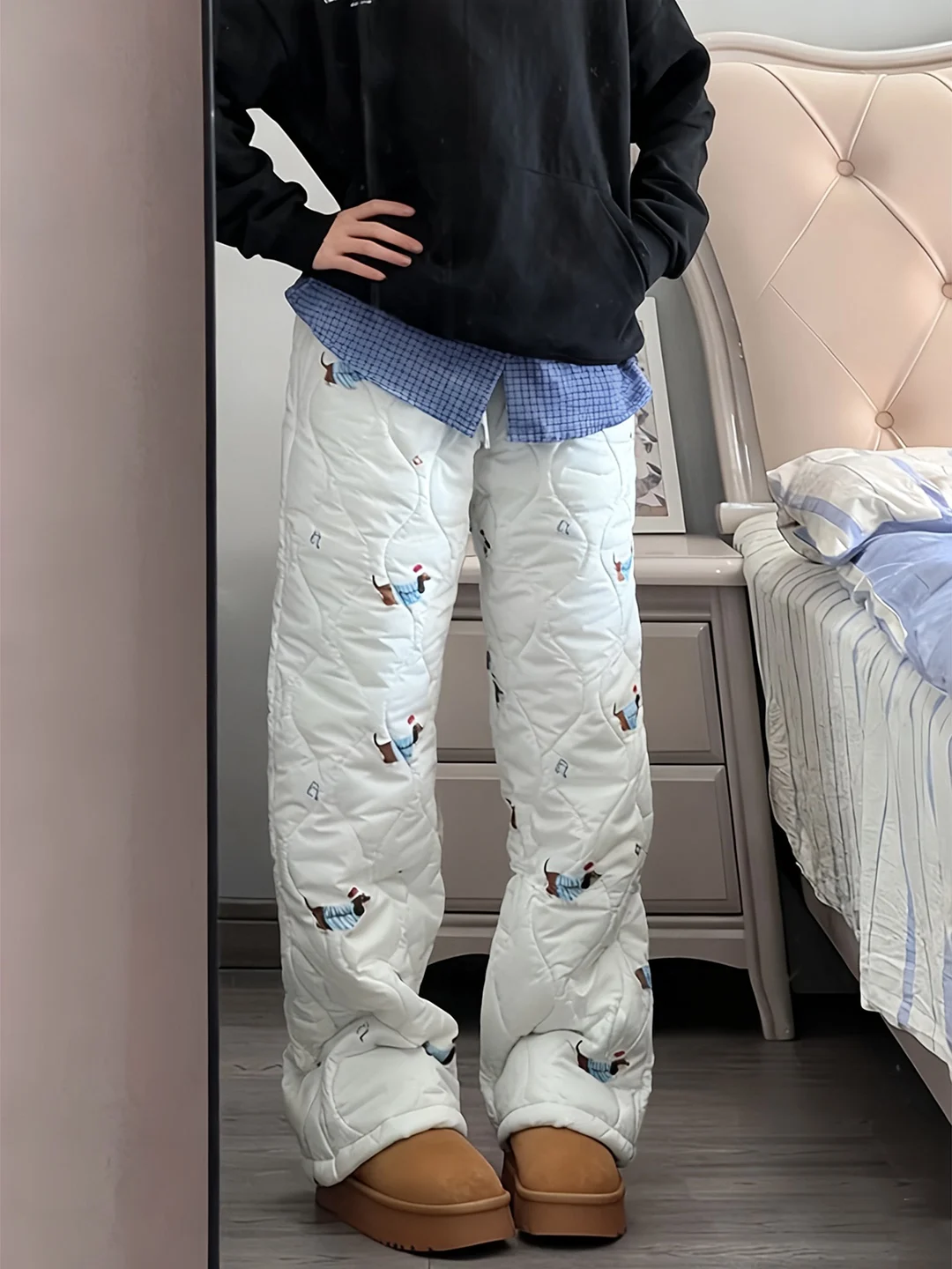 

Thiened Winter Cotton Pants for Teenage Boys Winter Sports Skiing Warm Fce Lined Casual Trousers Straight Leg Long Pants