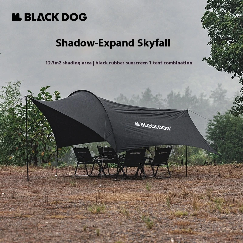 Naturehike BLACKDOG 自動テント特大拡張キャノピーブラック