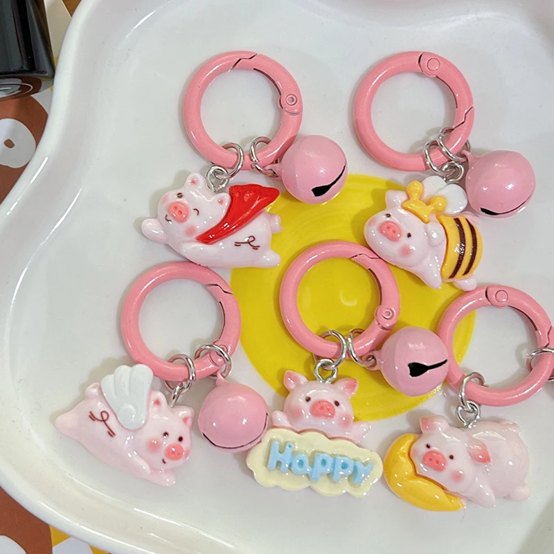 Kawaii Funny Anime Keychain Cute Cartoon Flying Pig Keyring Fashion Lovely School Bag Pendant Decorations Birthday Gifts image 5