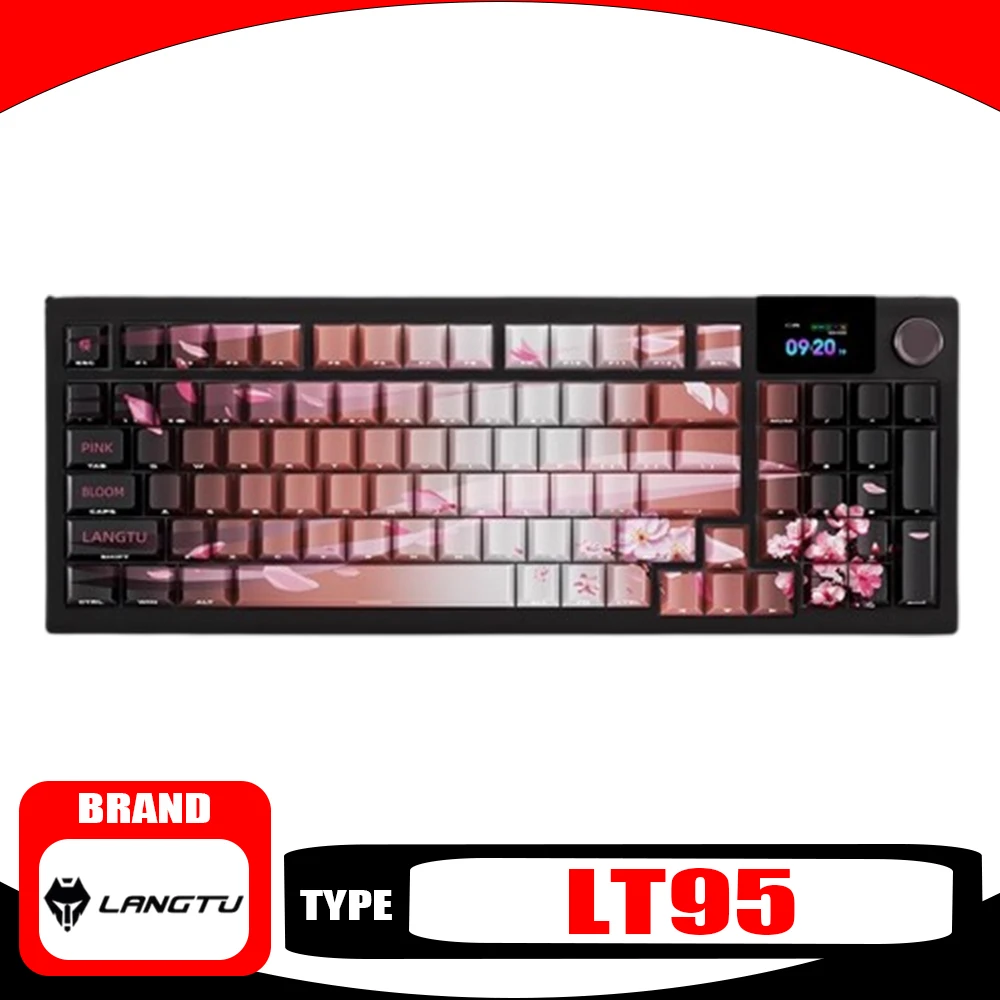 

Langtu Lt95 Mechanical Keyboard With Knob Smart Screen Three Mode Wireless Customized Keyboard Cherry Rgb Hot-Swap Gasket Pro Pc