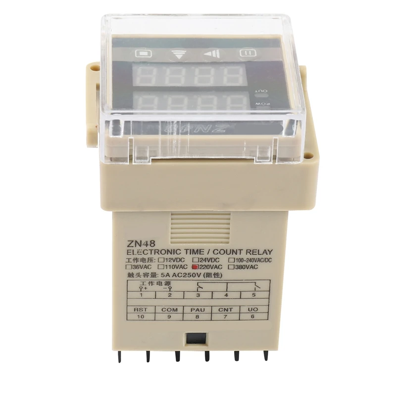 ZN48 AC220V Digital Time Relay Counter Multifunction Rotating Speed Frequency Meter