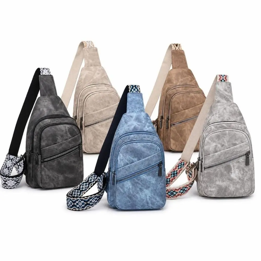 Casual PU Leather Chest Bags Versatile Soft Crossbody Bags Portable Shoulder Bags For Women