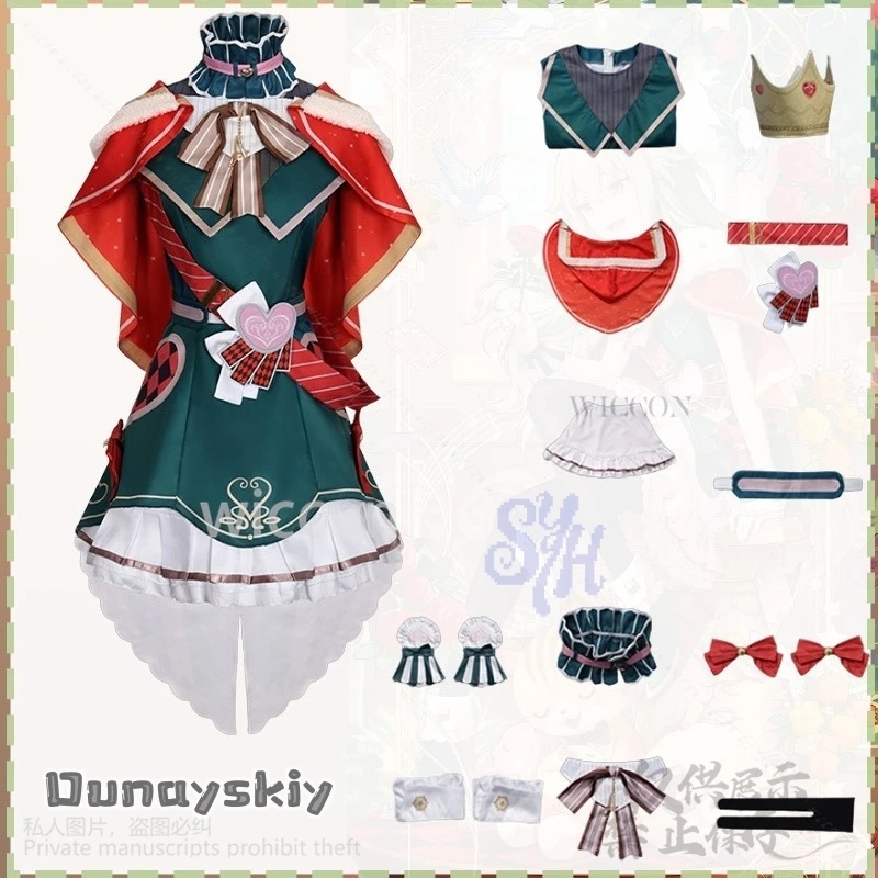 Игровой проект Sekai, красочный сценический костюм для косплея в стране чудес, Кусанаги Нене, красное, зеленое платье, каваи, Лолита, Хэллоуин, Рождество