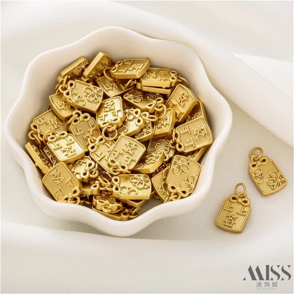 

18K Hoarse Gold Color, Signed Flower Tag Pendant DIY Handmade Bracelet Necklace Pendant Accessories