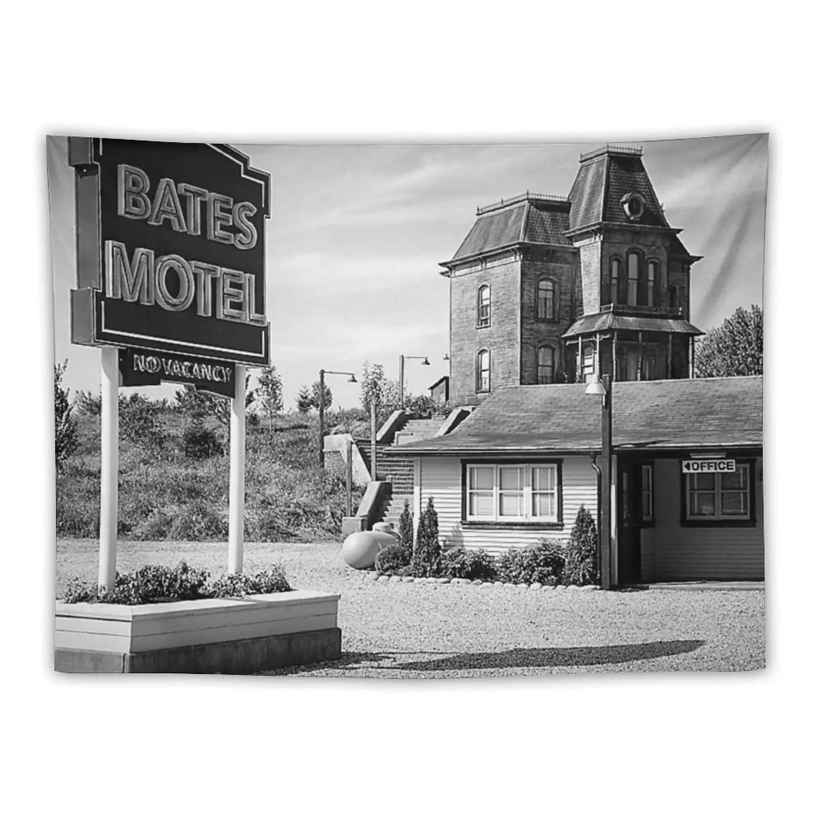 motel spooky psycho norman vintage antique still print Tapestry Decorative Paintings Wall Hanging Tapestry