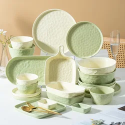 Ceramic Tableware Rice Bowls Dinner Dishes Soup Noodles Bowls High Beauty Tableware For Restaurant Household