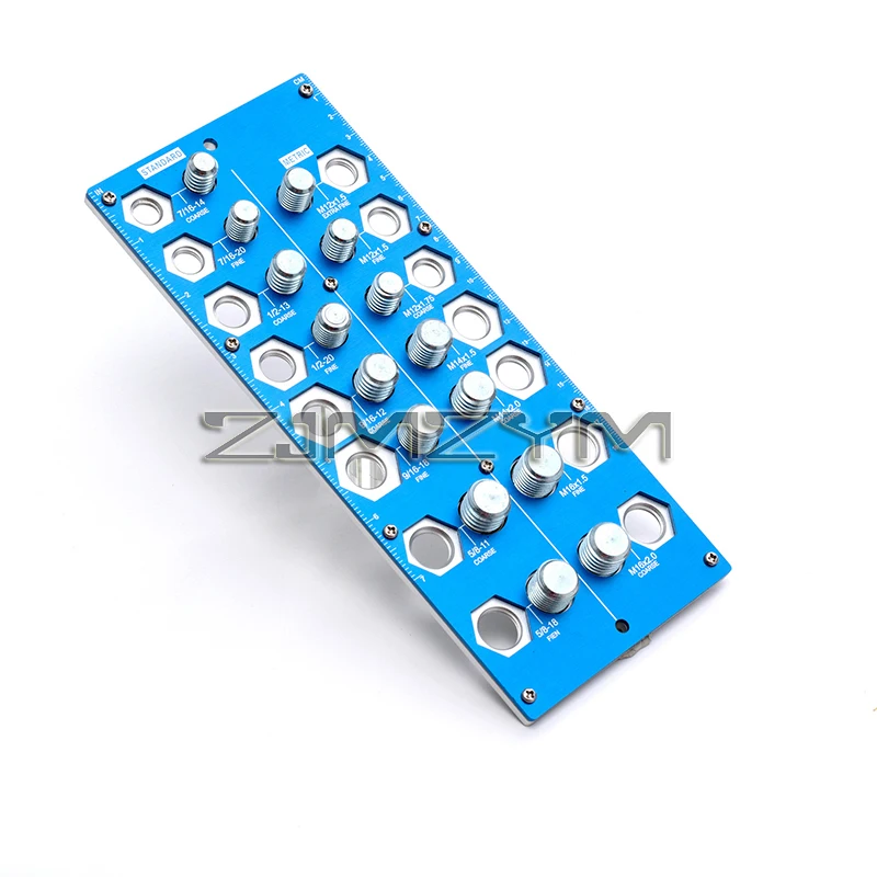 2 in 1 Nut and Bolt Thread Checker 38 Holes Bolt Size Thread Identifier Gauge Standard Metric Bolt Nut Gauge