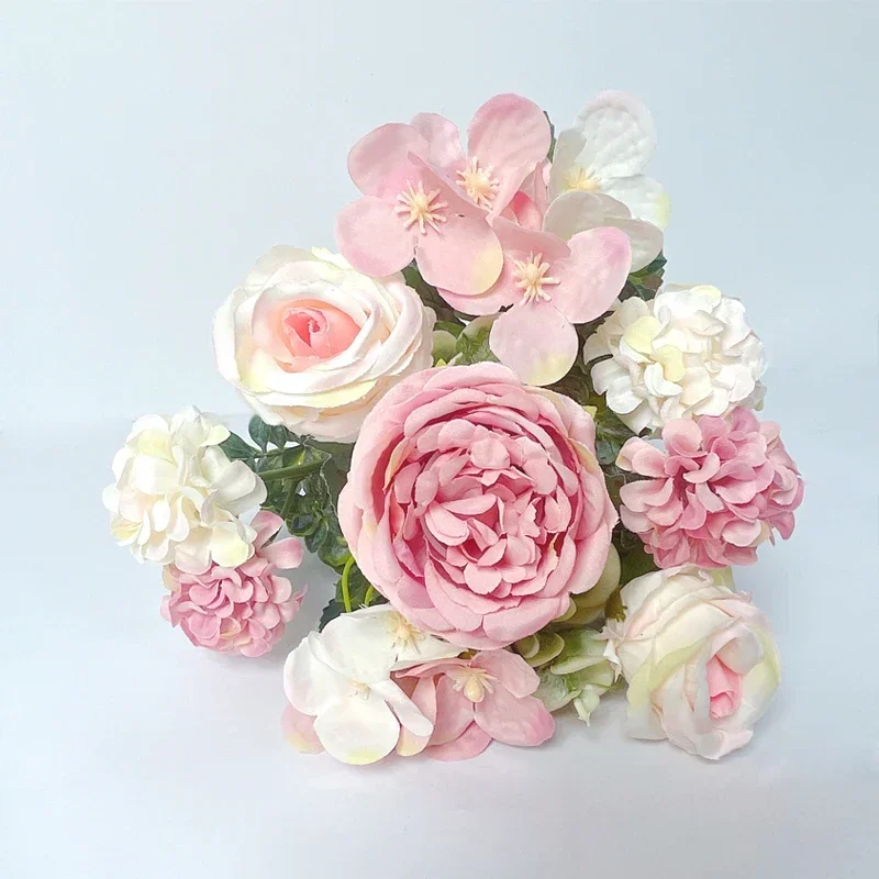 7 ヘッド高品質牡丹造花シルク牡丹ブーケローズアジサイ家の装飾結婚式の花嫁偽植物