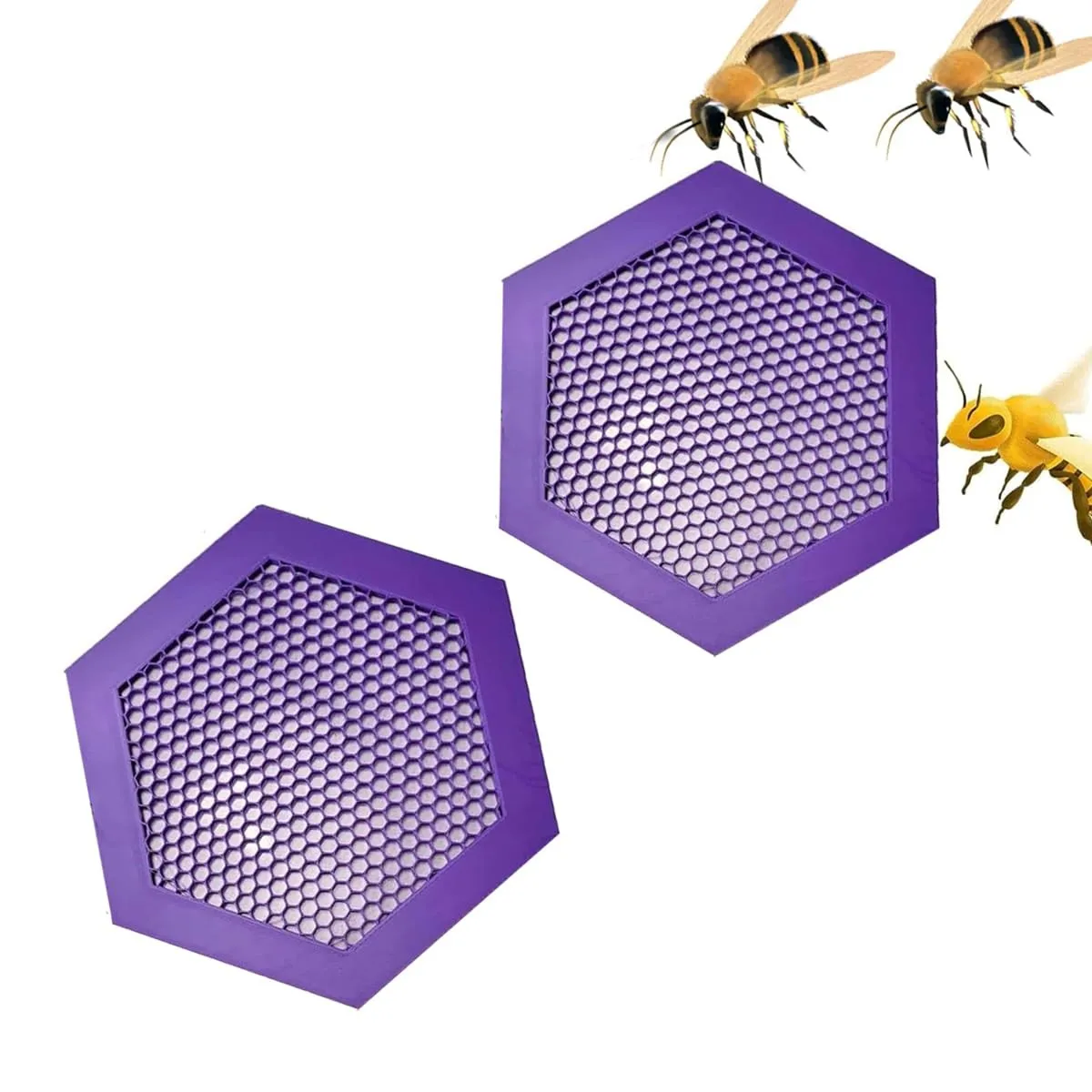 Floating Bee Island-Bee Waterer Hexagonal Bee Insect Drinking Tray Acrylic Beekeeping Setups Luring insects Waterer Catcher Cups