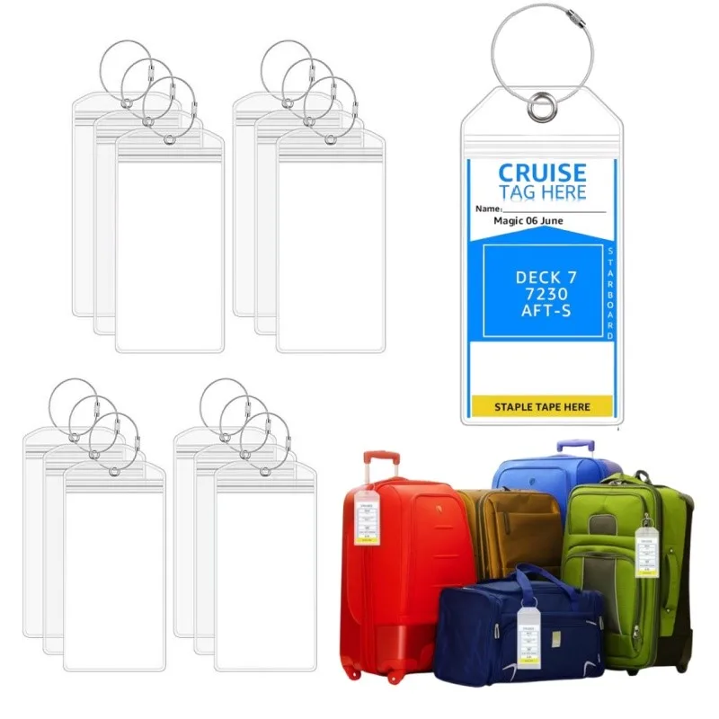 5-50PCS Cruise Tags Luggage Etag Holders for Princess, Carnival, Costa, Holland America, P&O, Norwegian Cruise Ships