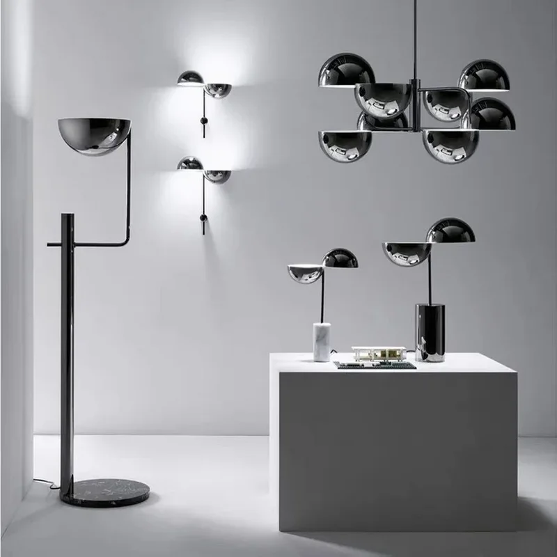 

Nordic Minimalist Black Half-sphere LED chandelier, lustre Hardware Ceiling for bedroom Home interior lighting