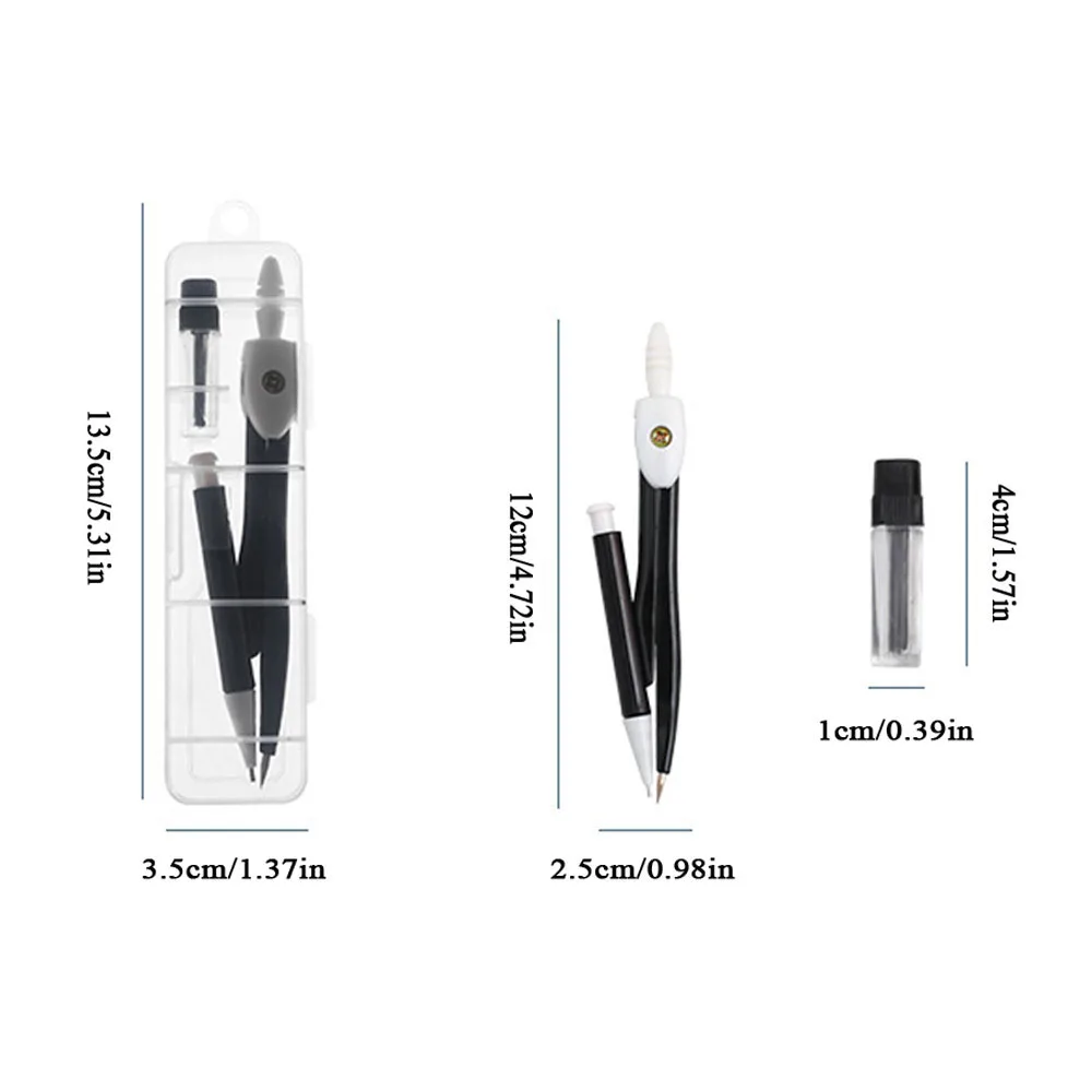 Math Geometry Circle Drawing Tool Professional Compasses Set For Students Circle Template With A Pencil Stub Student Stationery