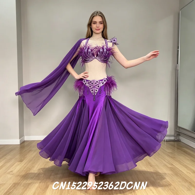 Advanced Custom Belly Dance New Hip Split Dress Suit Oriental Dance Suit Practice Suit Performance Costume