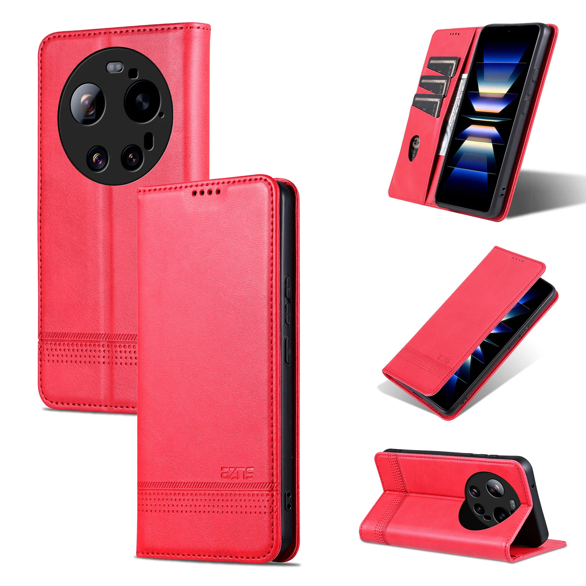 

Shockproof Flip Leather Card Holder Slot Wallet Case For Xiaomi 17 Ultra Mi 17Ultra, Magnetic Kickstand Phone Cover Funda Conque