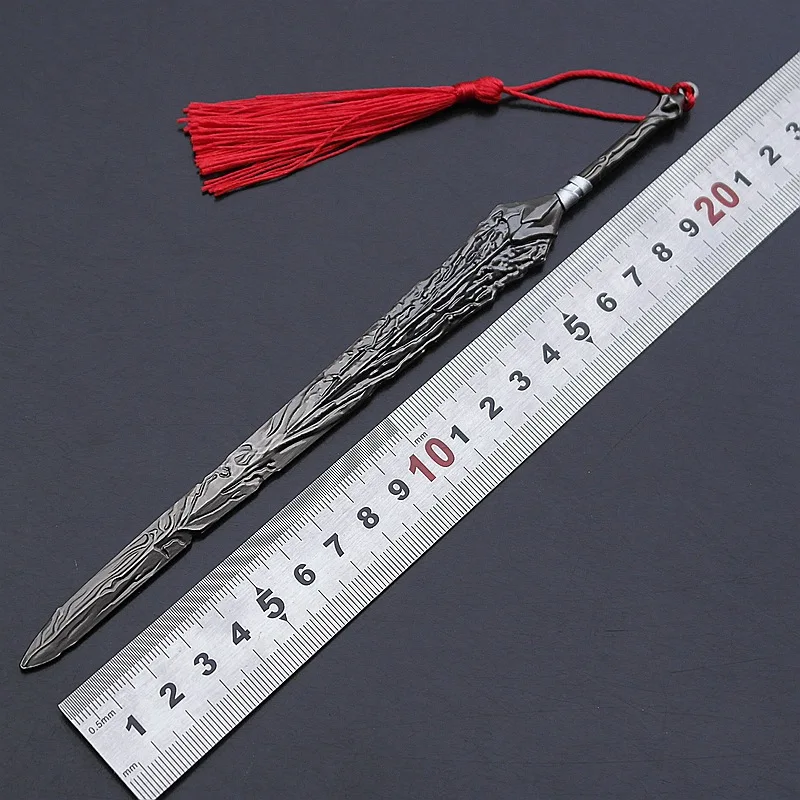 Dinastia Han antiga chinesa Alloy Sword, abridor de cartas, arma pendente, pode ser usada para RPG, 22cm