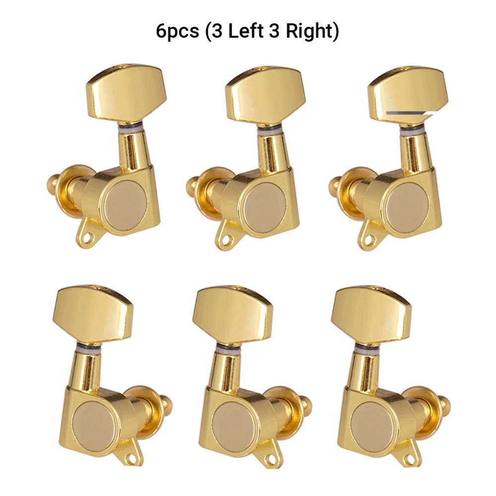 6pcs Sealed Guitar String Pegs Locking Tuners 3L3R Tuning Pegs String Tuners Electric Acoustic Guitar Tuner Machine Heads Knobs