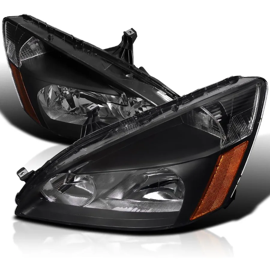 

Черные фары, совместимые с Honda Accord LX EX L+R 2003-2007 годов, пара головной светильник в сборе