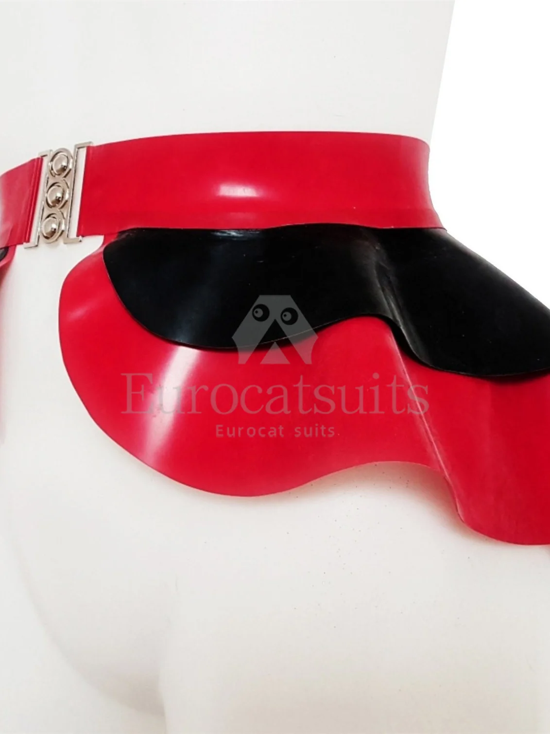 تنورة نسائية مطاطية مخصصة من اللاتكس الأزرق مع تصميم كتلة الألوان وأبازيم قابلة للتعديل لملابس الحفلات