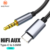 Gold Plated USB Type C To 3.5 mm TRRS 4 Pole Aux Cable For iPhone 15 Samsung Headphone Car Hifi Stero Music Audio Jack Connector