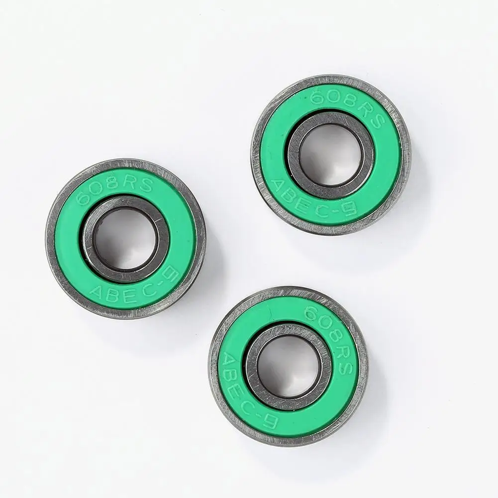 10 peças 608rs ABEC-9 rolamento de esferas scooter rolamentos em miniatura com sulco profundo (verde)