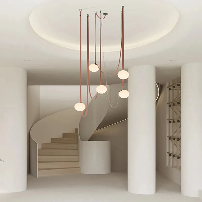 

Black Orange Long Belt LED Pendant Light Home Decor Lumunaire Indoor Lighting Ceiling lamp chandelierFor Dinning Room Bar