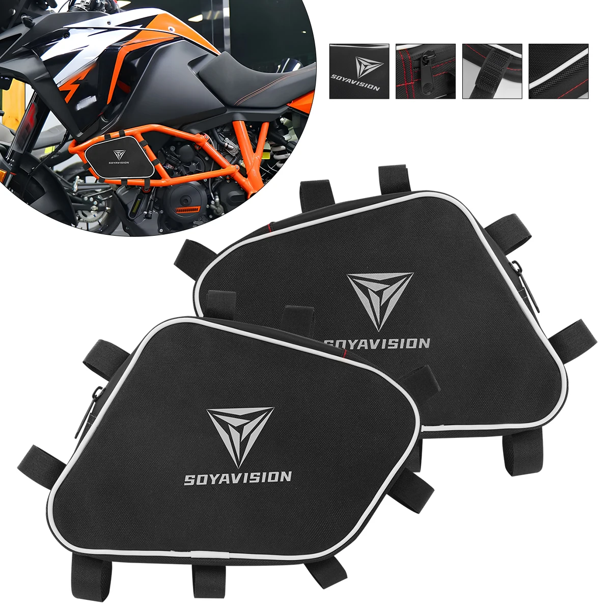 

Motorcycle Frame Crash Bars Bag Waterproof Bumper Storage Bags For 1050 1090 1190 1290 ADV Adventure R