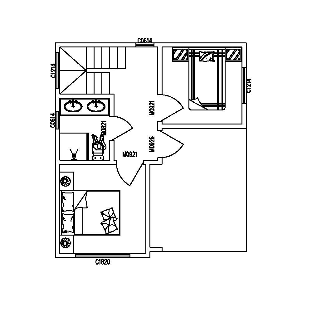 Light Gauge Steel Frame 2 Story 3 Bedroom Prefabricated Houses