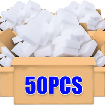 1/50PCS Magic Sponge Wipe Dense Amine Nano Cleaning Sponge Cuttable Kitchen Bathroom Car Wash Tools Office Cleaning Supplies