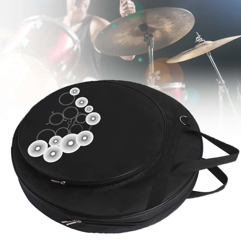 21-Inch Cymbal Bag Packback Three Pockets with Removable Divider Shoulder Strap Cymbal Bag Backpack Drum Cymbal Bag