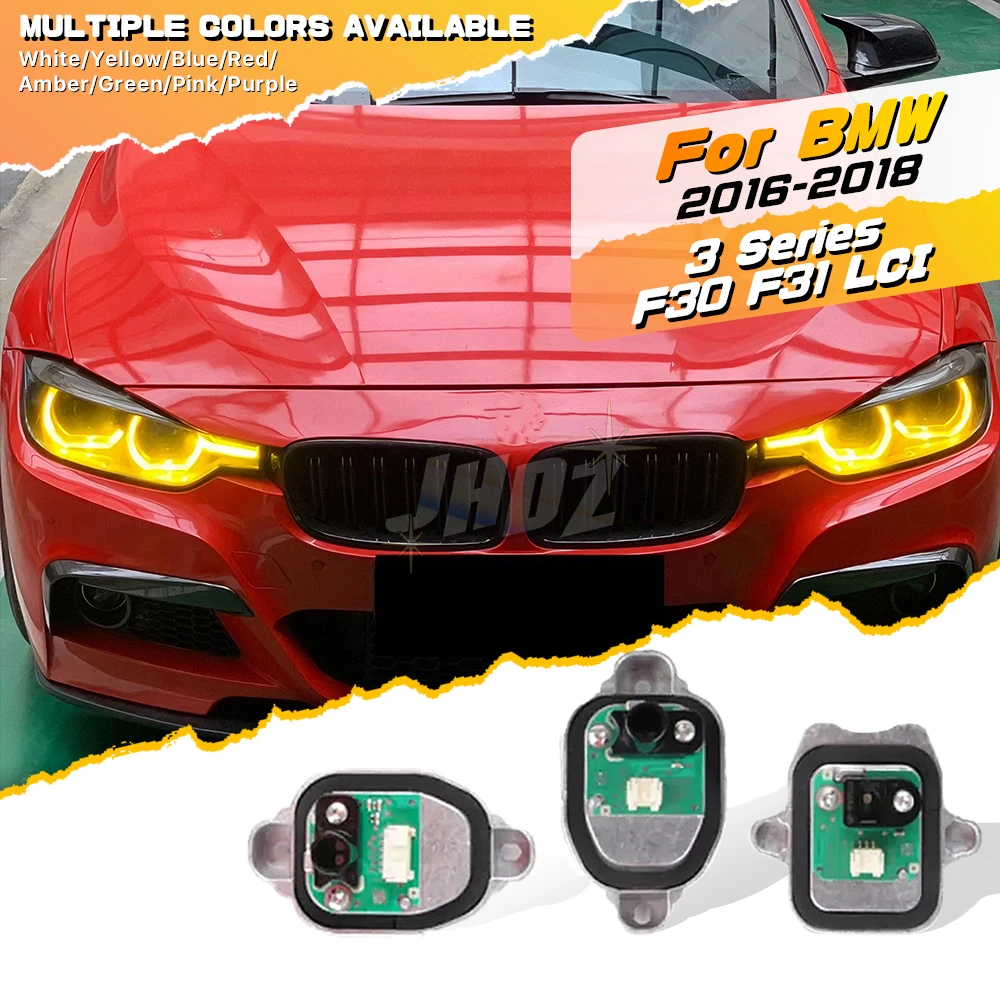 Full Set White Daytime Running Lights LED Boards Module For 16-18 BMW 3 Series F30 F31 LCI Yellow Red DRL Angel Eyes 63117419615