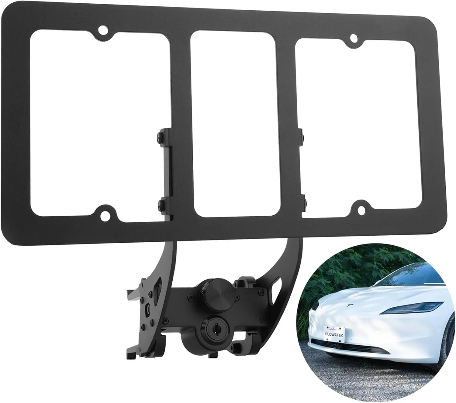

Lockable Front License Plate Mount Kit for Tesla Model 3, Anti-Theft Design, No Adhesives Required