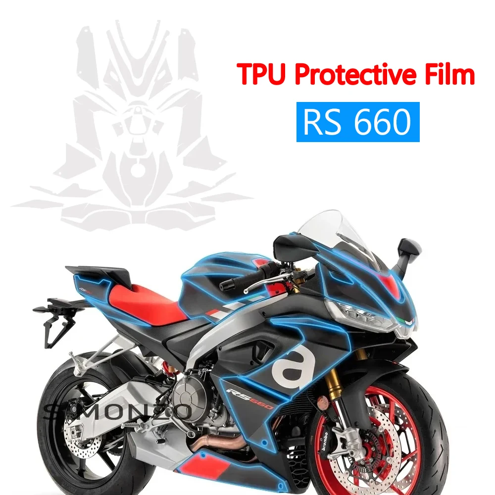 

New Motorcycle Fairing Protective Film For Aprilia RS 660 TPU Accessories Paint Protection PPF Anti-scratch RS660 Invisible Set