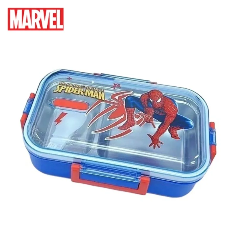 

Marvel Spider Man Bento Box Fork Stainless Steel 304 Large Capacity Partition Layer Rice Soup Meal Lunch Boxes Picnic Portable