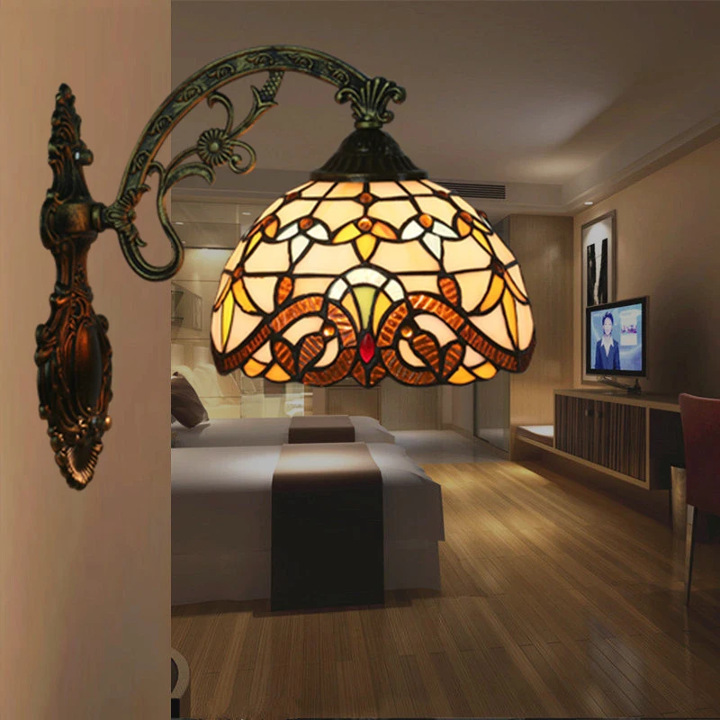 Imagem -02 - Oulala Tiffany Modern Wall Light Led Indoor Criativo Europeu Vidro Barroco Lâmpada para Home Sala Decoração do Quarto