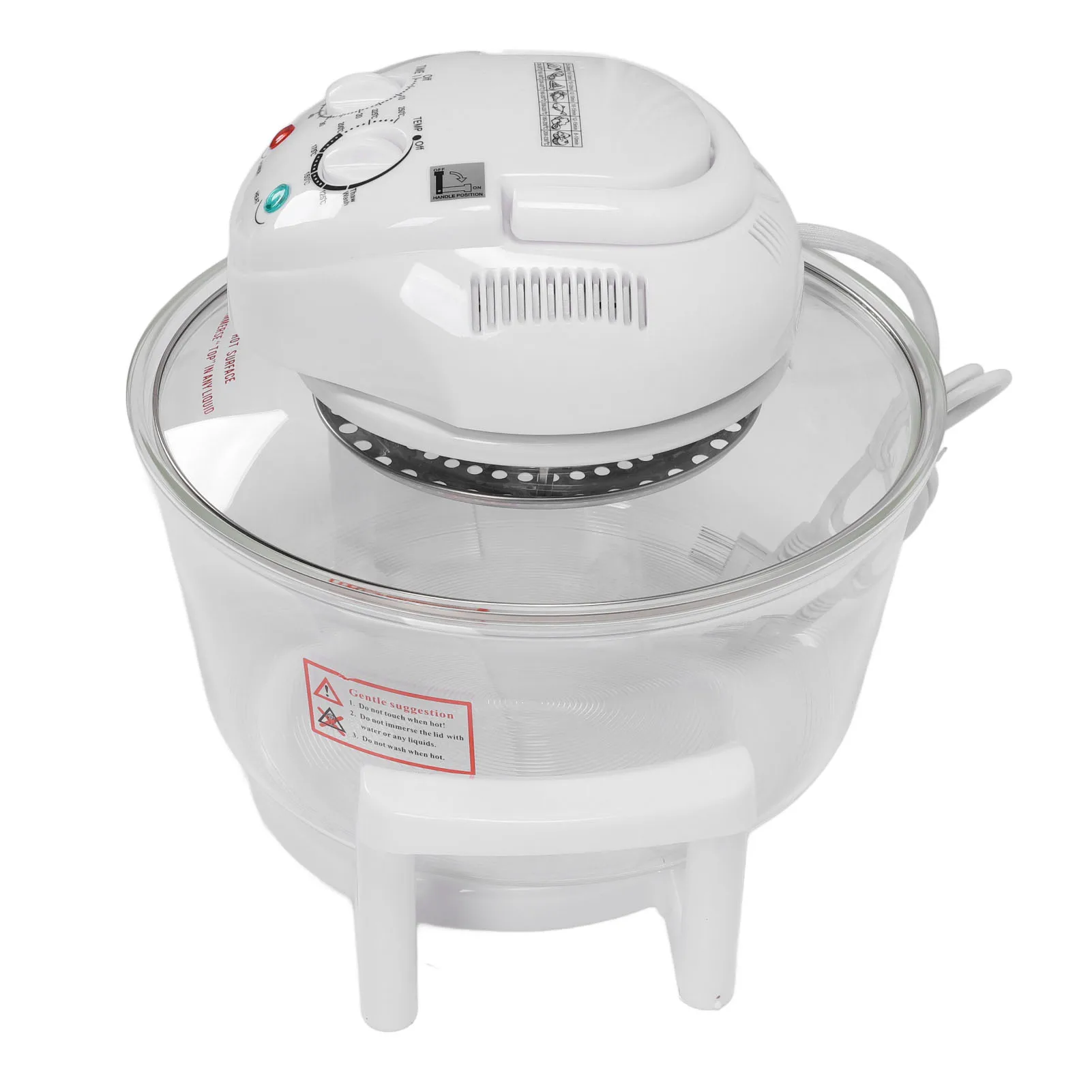 Freidora eléctrica Digital para alimentos, freidora eficiente sin aceite, vidrio multifuncional, Visible de 360 grados, saludable para carne para freír