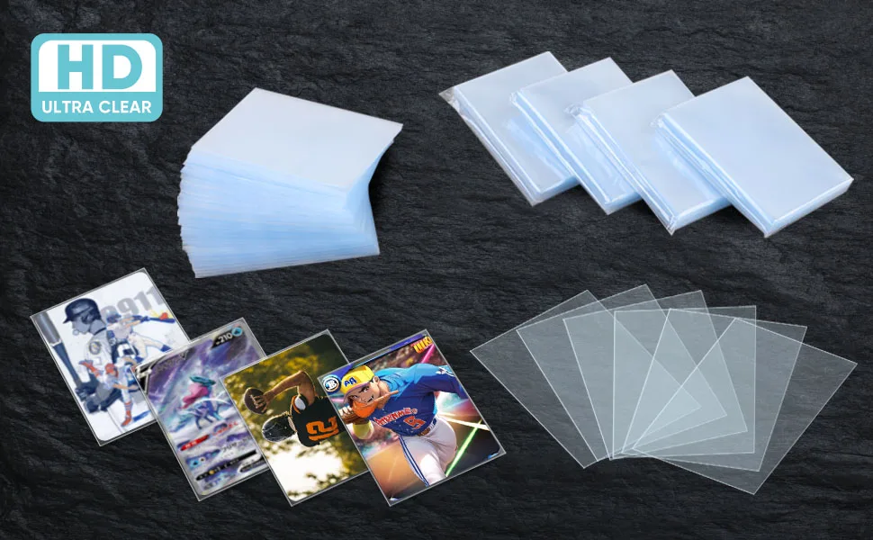 66 x 91 mm transparente innere Kartenhüllen, 100/300 Stück, hochtransparenter, kratzfester Schutz für Pokemon TCG Yugioh Sport-Sammelkarten – Detail 5