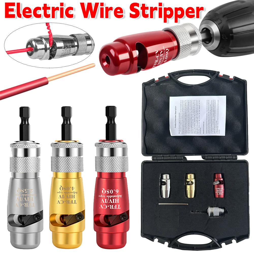 Elektrische Draad Stripper Elektricien Snel Strippen Draad Tool Aluminium Kabel Snel Strippen Connector Kabel Peeling Strippe