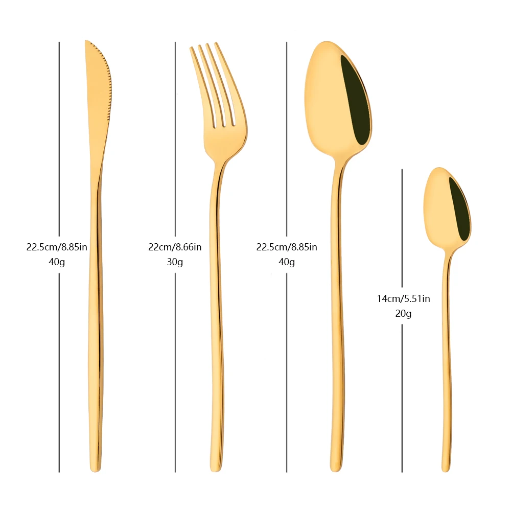 4Pcs Silver Dinnerware Set Stainless Steel Knife Fork Coffee Spoon Teaspoon Flatware Dishwasher Safe Kitchen Tableware Set