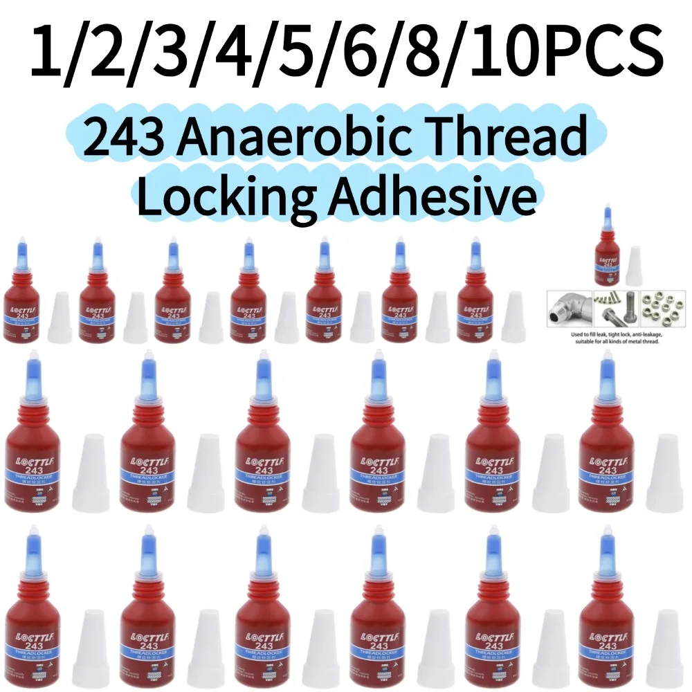 1-10PCS 243 Anaerobic Thread Locking Adhesive Original Leqin Thread Sealant Heat Resistant Anti-Corrosion Fastening Glue
