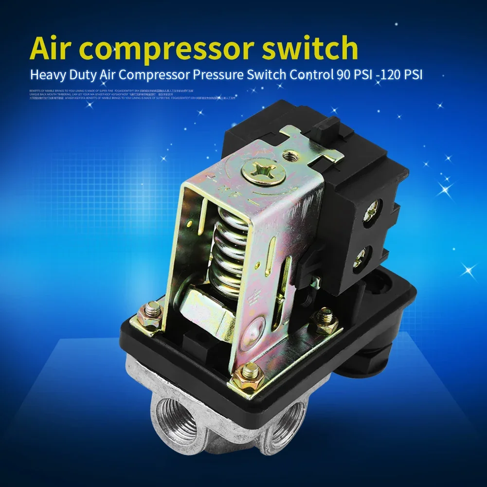 Heavy Duty 240V 16A Four Port Air Compressor Pressure Switch Control 90PSI ‑120PSI Air Compressor Pressure Switch Control