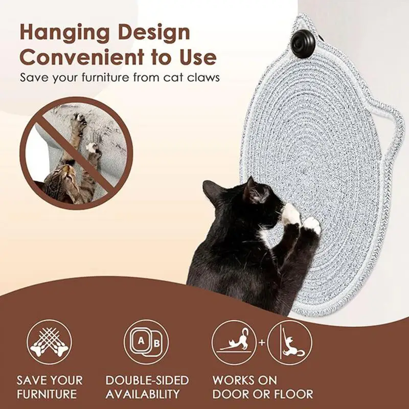 

Cat Scratch Mat Round Horizontal Floor Scratching Rug With Toy Cat Bed Pet Accessories Furniture Protector For Wall Couch