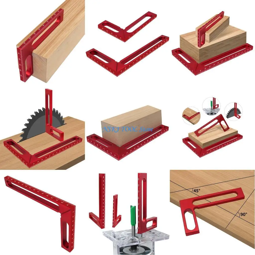 

L8RC Mini Right Angles Ruler Measuring Layouts Tool Square 90Turnings Ruler Framings