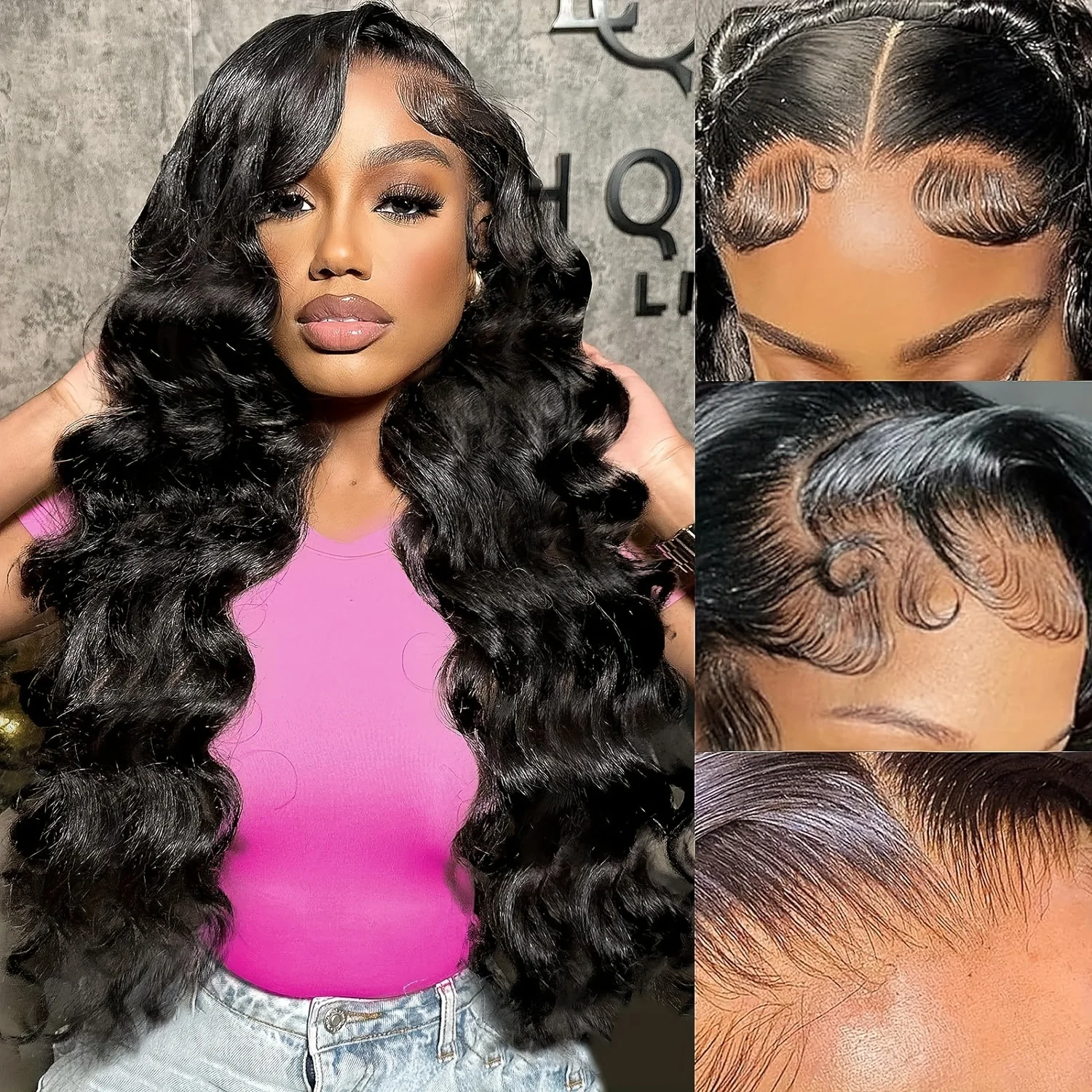 13x4 Glueless Bob Wig Human Hair Pre Cut Pre Plucked 200% Density Body Wave 13x4 Wear To Go Lace Closure Glueless Wigs